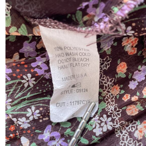 Vintage 90s Y2K Sheer Fairy Babydoll Floral Top / Sz S / Indie Boho Grunge - Picture 8 of 8